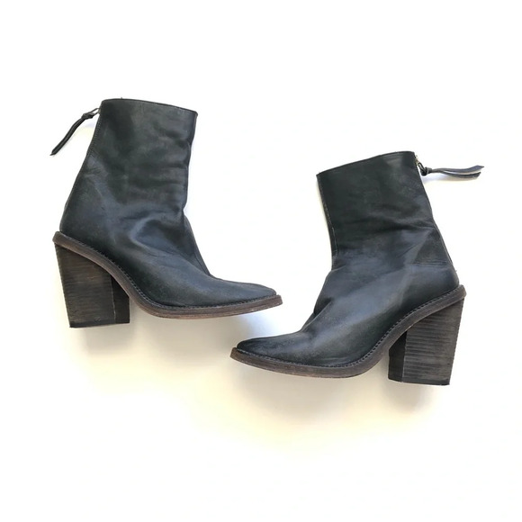 Free People Shoes - Free People Marquis Black Block Heel Ankle Boots Size 39